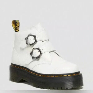 DEVON FLOWER BUCKLE LEATHER PLATFORM BOOTS dr marten’s